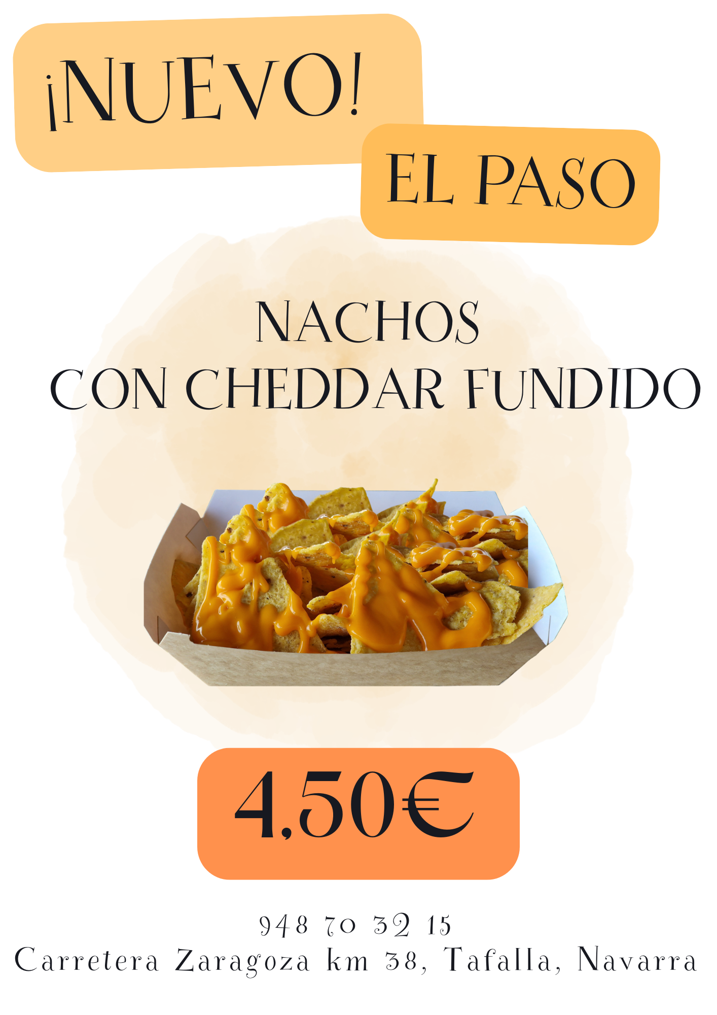 Nachos con salsa cheddar fundido